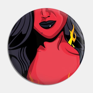 Halloween She Devil Pop Art Girl T-Shirt Pin