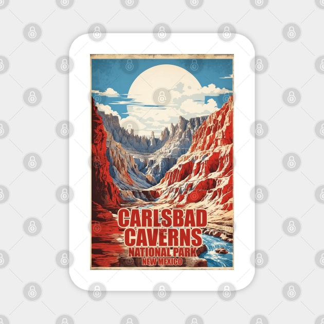 Carlsbad Caverns National Park New Mexico USA Travel Tourism Retro Vintage Magnet by TravelersGems