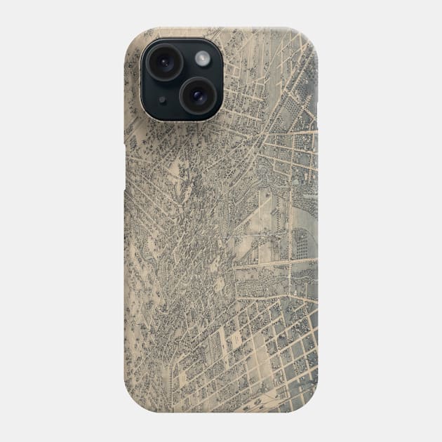 Vintage Pictorial Map of San Antonio TX (1886) Phone Case by Bravuramedia