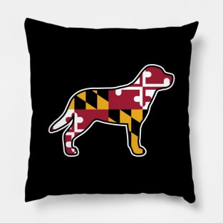 Greater Swiss Mountain Dog Silhouette with Maryland Flag Pillow