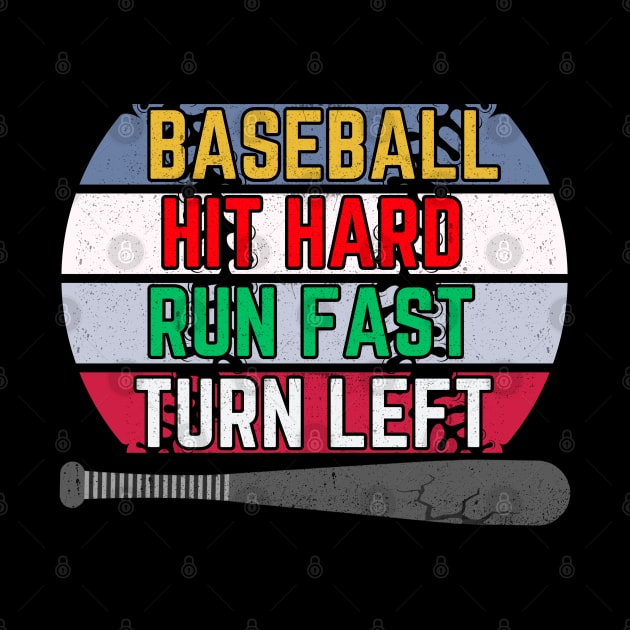 baseball Hit Hard Run Fast Turn Left Funny Baseball Player VINTAGE by MetAliStor ⭐⭐⭐⭐⭐