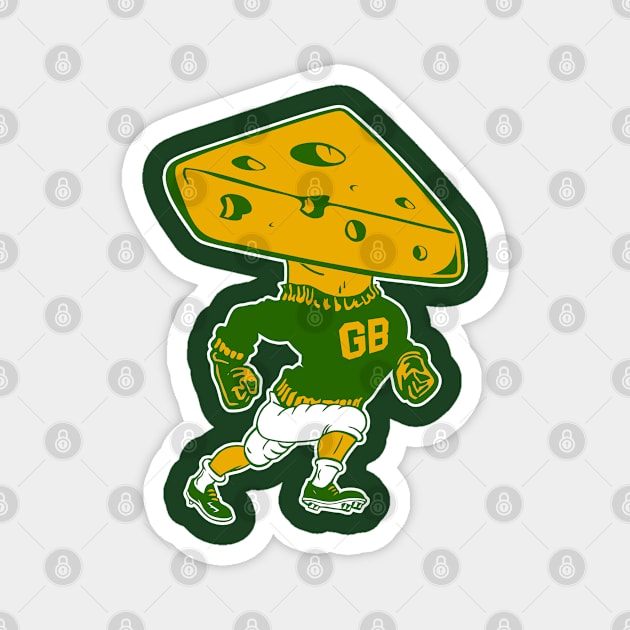 Green Bay Retro Mascot Cheese Head Man - Green Bay Packers