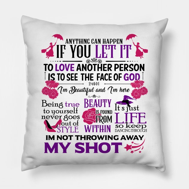 Broadway Motivational Quotes Pillow by KsuAnn