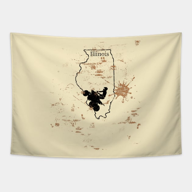 Illinois Off Road ATV Mud State Map Tapestry by TeeCreations