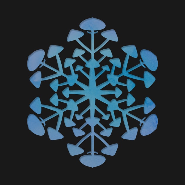 Blue Mushroom Snowflake by shaireproductions