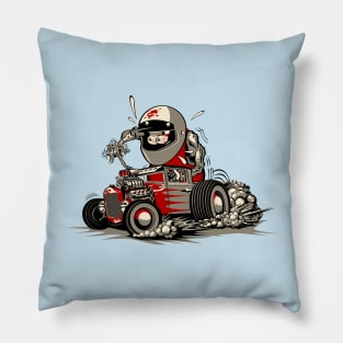 Cartoon retro rat rod Pillow