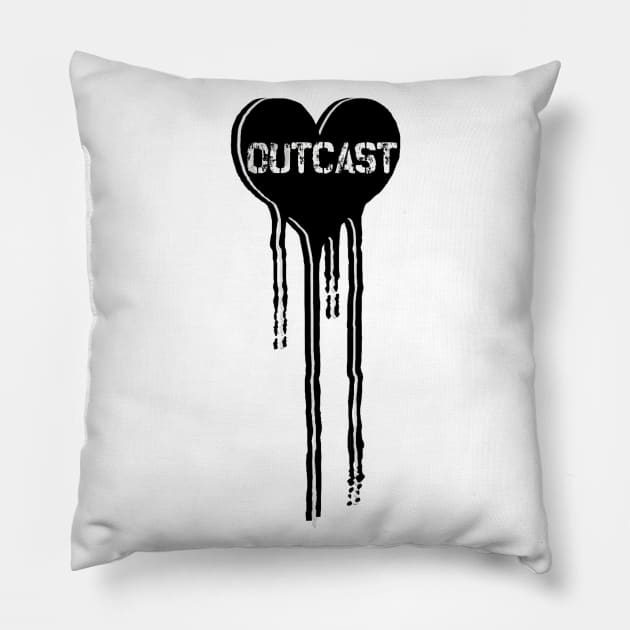 Outcast Dripping Heart Pillow by adorkabledustinwood