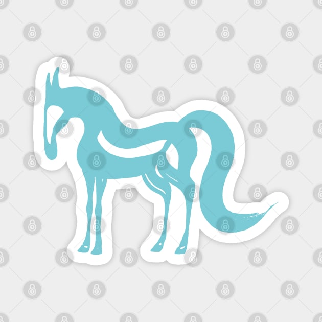 The Essence of a Horse (Cream and Blue) Magnet by illucalliart