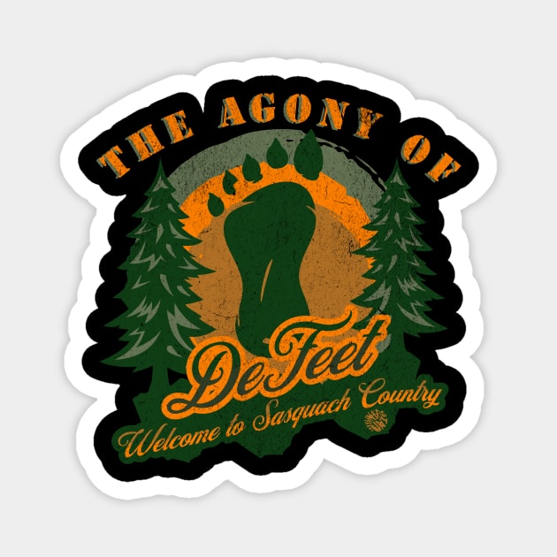 The Agony of Defeet Funny Bigfoot Sasquatch gift Magnet by anarchyunion