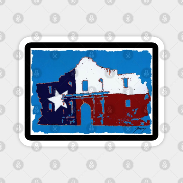 alamo flag 3 Magnet by jmodern