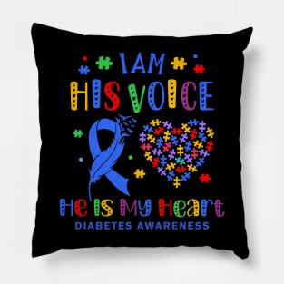 In November We Wear Blue Puzzle Diabetes Awareness Month Warrior Pillow