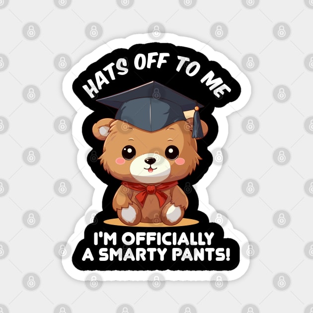 Funny bear graduation illustration Magnet by Yopi