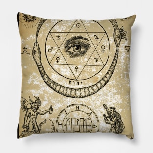 OMNIA VNVS EST - Alchemy Woodcut Collection Pillow