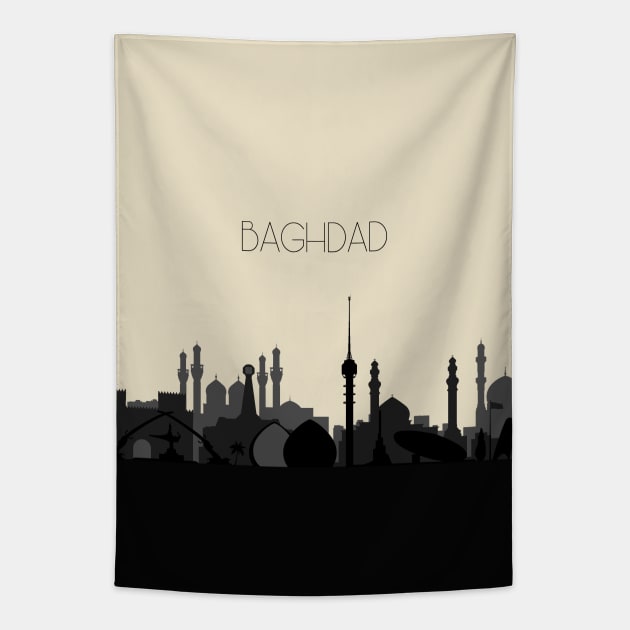 Baghdad Skyline Tapestry by inspirowl