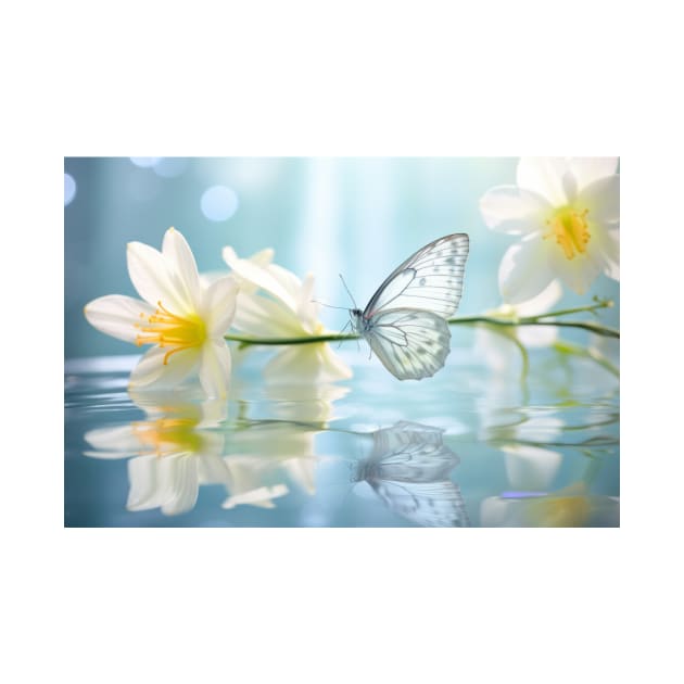 Butterfly Flower Nature Serene Tranquil by Cubebox