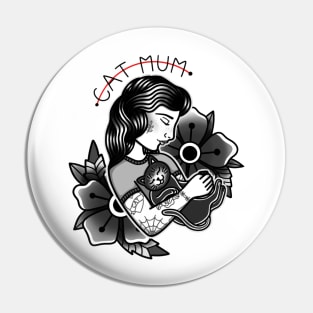 Tattooed ‘Cat Mum’ Pin