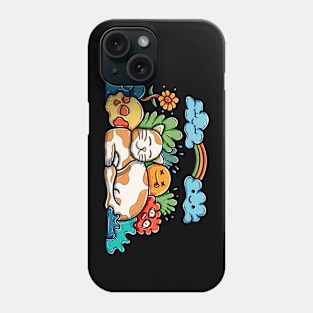 Sleeping cat with doodle art Phone Case