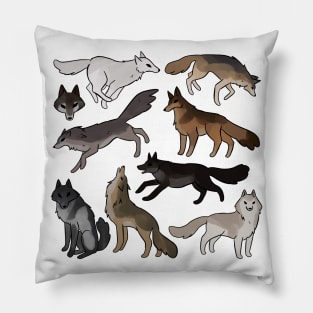 Cute wolves illustration Pillow