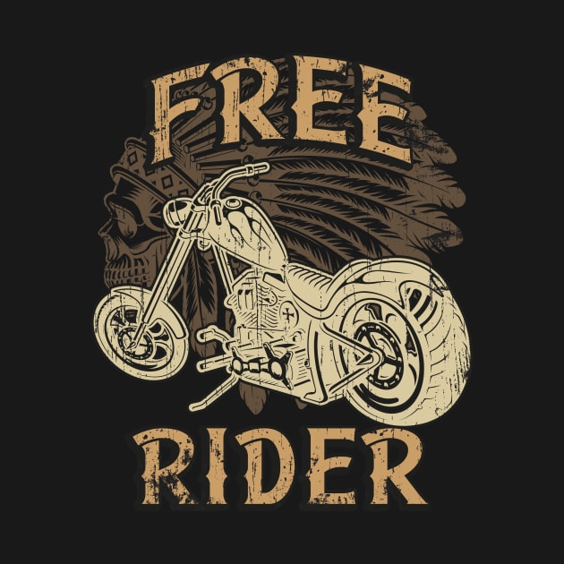 American Motorcycle Spirit Native Biker by Foxxy Merch