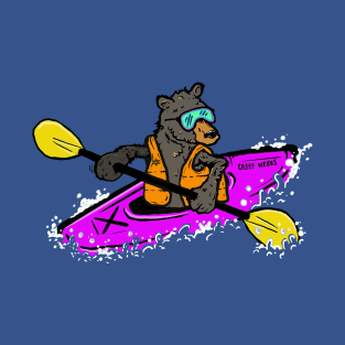 Black bear kayaking the Russian River, Bear in a Kayak T-Shirt