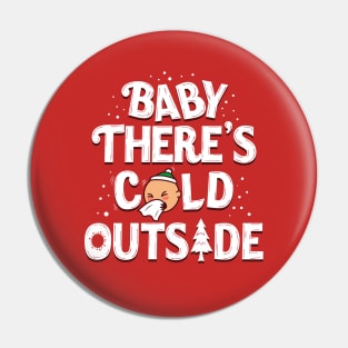 Funny Christmas Winter Cold Sneezing Typography Cartoon Pin