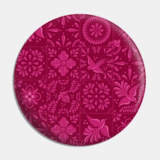 Mexican Pink Talavera Tiles Pattern by Akbaly Pin