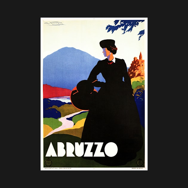 Scenic ABRUZZO ROME Italy Art Deco Vintage Italian Travel by vintageposters