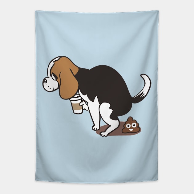 Coffee makes me poop Beagle Tapestry by huebucket