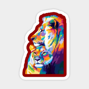 Lion Wpap Pop Art Magnet