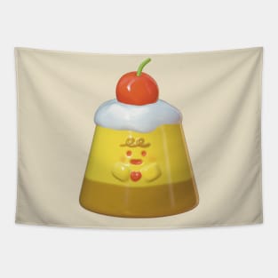 3d cute pudding with cherry and heart / pudding lover Tapestry