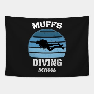 Muffs Diving School - Skull Retro Diving Lover gift Tapestry