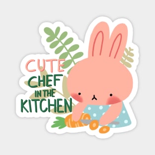 Cute Design “Cute Chef in the Kitchen” | Cute gifts | Kawaii Handmade Illustration | By Atelier Serakara Magnet