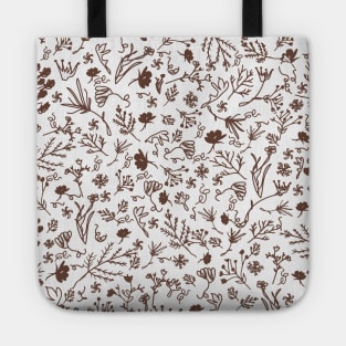 Botanical-Pattern, set, brown, 2, spring, botanic, nature, botanical, floral, flowers, floral-pattern, leaves, plants, minimalist, garden, jungle, leaf, exotic, tropical, flower, boho, cacti, succulent, digital, graphic-design, pattern, Tote