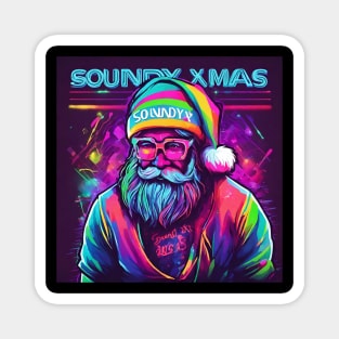 Santa DJ colored Christmas Party Electronic Music Magnet