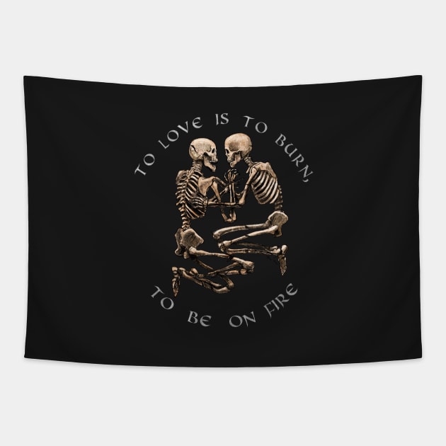 Skeleton Pompeii Lovers Couple Valentines Day Tapestry by TheGhoulishGarb