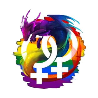 Lesbian dragon in the colors of its flag T-Shirt