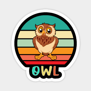 Vintage Retro Owl Magnet