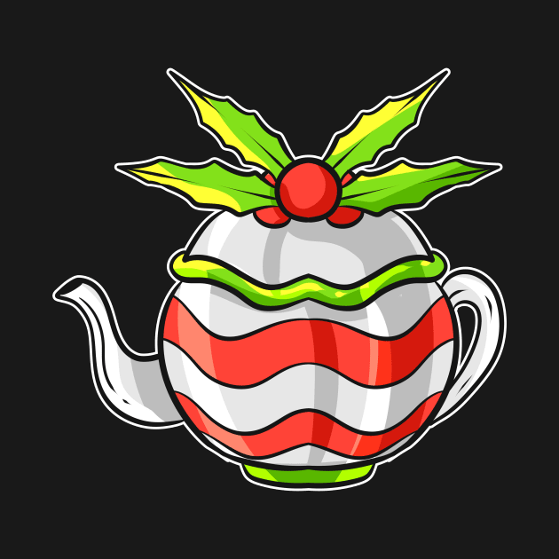 Autumn Tea Pot with Mistletoe For Christmas by SinBle