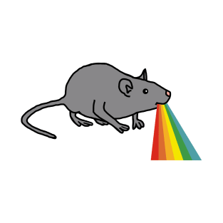 Animals with Rainbow Puke Cute Rat T-Shirt