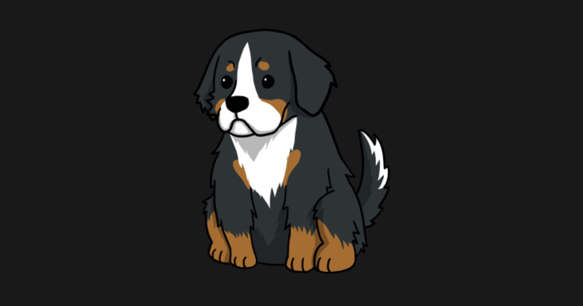 Bernese Mountain Dog Cute Cartoon - Bernese Mountain Dog - Sticker