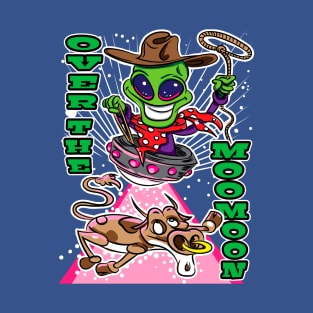 Over The Moo Moon Alien Abduction Cow T-Shirt