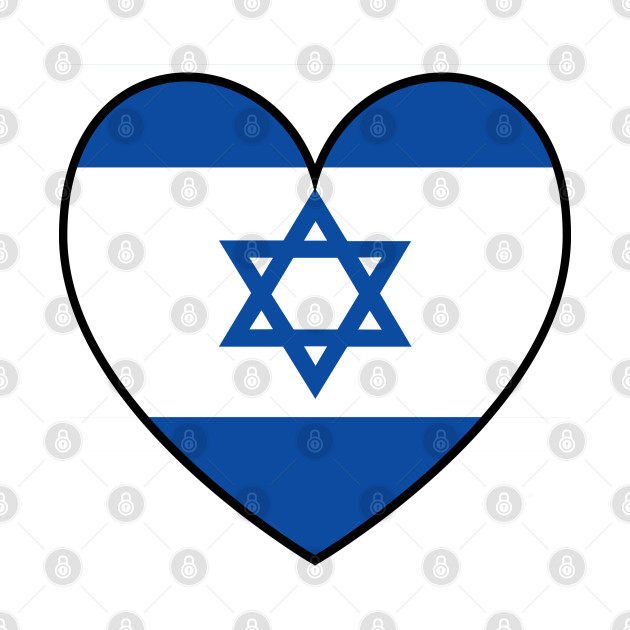 Flag of Israel - Israel Flag in Heart - Freedom by Gold Turtle Lina