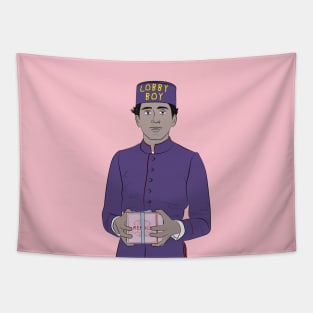 Lobby boy color - Wes Anderson Tapestry