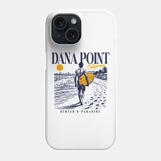 Vintage Surfing Dana Point, California // Retro Surfer Sketch // Surfer's Paradise Phone Case