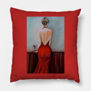 Lady In Red Pillow