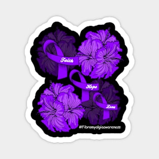 Faith Hope Love Purple Ribbon Fibromyalgia Awareness Magnet