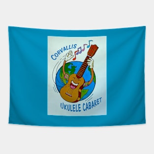 Corvallis Ukulele Cabaret Logo Tapestry