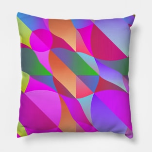 Pink Blue Green Swirled Colorful Flame Abstract Pattern Pillow