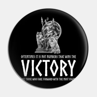 Inspiring Viking Mythology Proverb - Victory Norse God Odin Pin