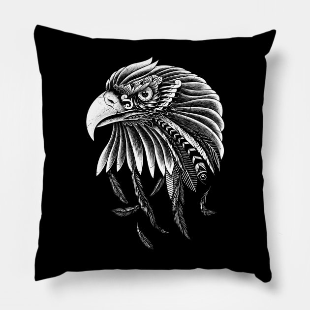 Eagle Ornate Pillow by quilimo